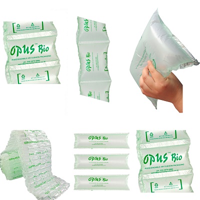 100 x BIODEGRADABLE PRE INFLATED AIR PILLOWS CUSHIONS VOID LOOSE FILL 100x200mm