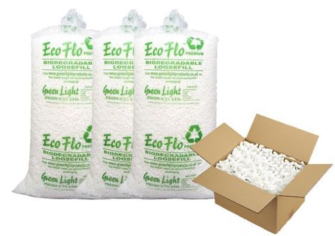 eco flo loose fill packing peanuts chips biodegradable bag