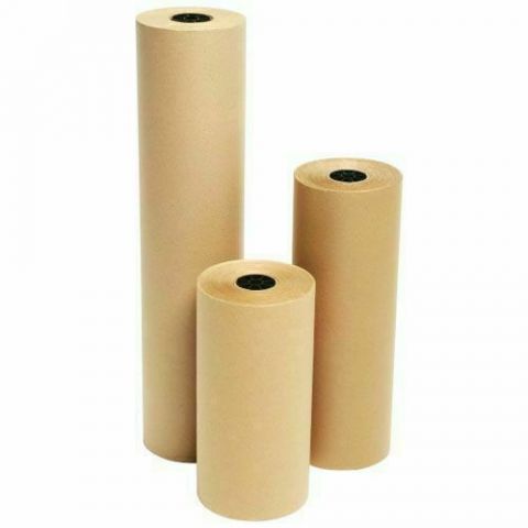25M x 500mm Roll Of Strong Brown Kraft Wrapping Parcel Paper 90gsm 