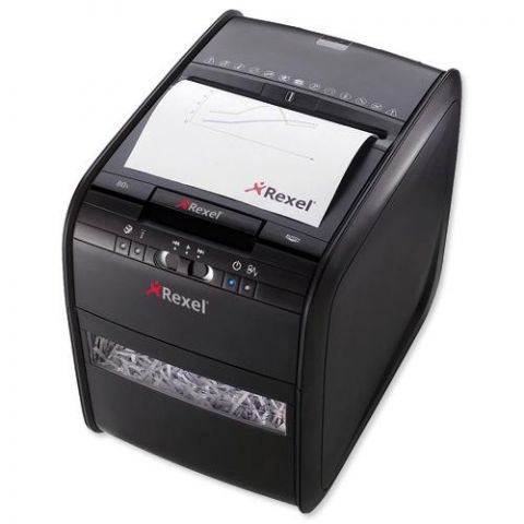 Rexel Paper Shredder 60x Cross Cut Automatic Autofeed 60 Sheets Capacity | Shreds Paper | Credit Cards