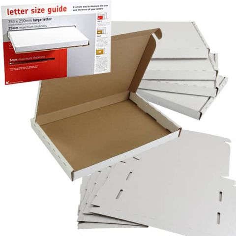 Royal mail large letter boxes white size c5 postal mailing postage boxes